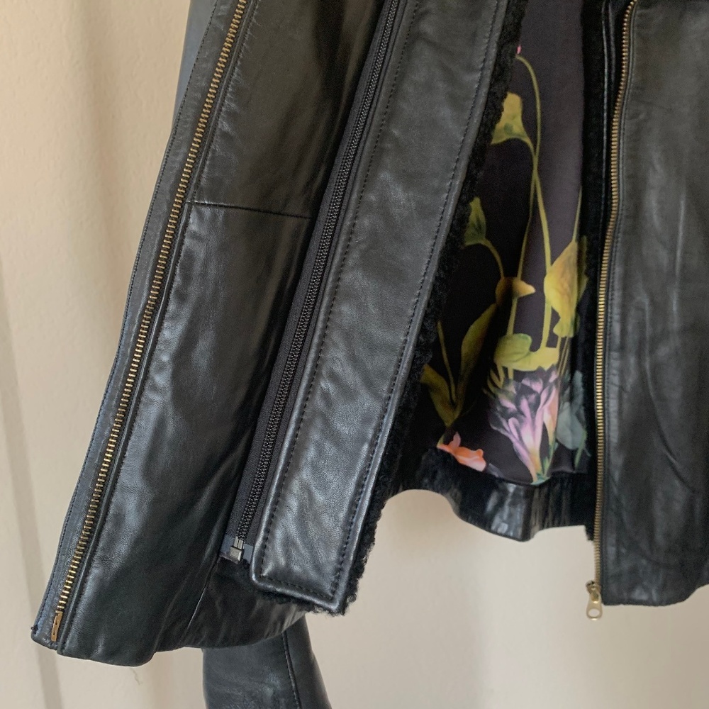 Ted Baker Leather Jacket With Removable Lambskin - image 7